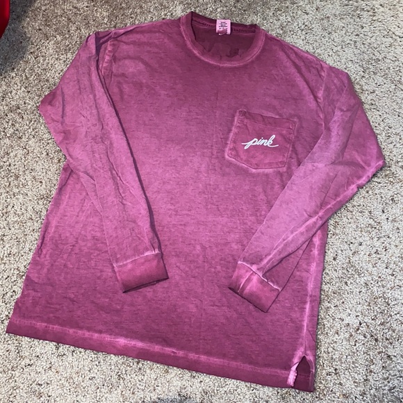 PINK Victoria's Secret Tops - ⚡️3/$18⚡️ PINK! Distressed Colored Long Sleeve